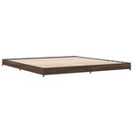 vidaXL Cadre de lit chêne marron 200x200 cm bois d'ingénierie et métal