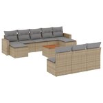 vidaXL Salon de jardin et coussins 11 Pièces mélange beige résine tressée