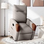 vidaXL Fauteuil inclinable électrique taupe tissu