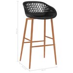 vidaXL Chaises de bar lot de 4 noir