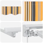 vidaXL Auvent rétractable manuel Jaune Gris et Blanc 4 × 3 m