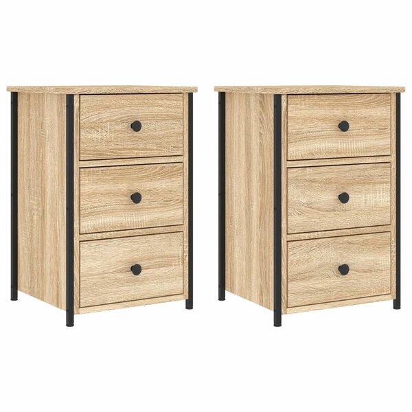 vidaXL Tables de chevet 2 Pièces chêne sonoma 40x36x60 cm bois ingénierie