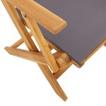 vidaXL Ensemble à manger de jardin 7 Pièces anthracite tissu bois massif