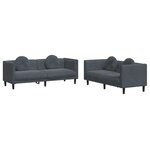 vidaXL Ensemble de canapés 2 Pièces avec coussins gris foncé velours