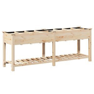 Jardinier vidaXL avec grilles 203x53x76 cm en bois massif de sapin