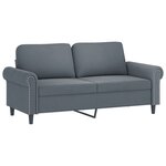 vidaXL Ensemble de canapés 2 Pièces avec coussins Gris foncé Velours