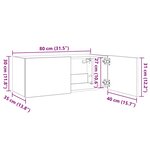 vidaXL Meuble TV mural avec lumières LED sonoma gris 80x35x31 cm