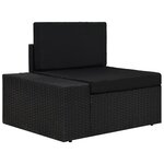 vidaXL Salon de jardin 5 Pièces Résine tressée Noir