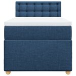 vidaXL Sommier à lattes de lit avec matelas Bleu 90x200 cm Tissu