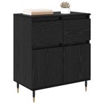 vidaXL Buffet Chêne noir 60 x 35 x 70 cm Bois d'ingénierie et fer