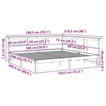 vidaXL Lit bibliothèque sans matelas blanc 180x200 cm bois pin massif