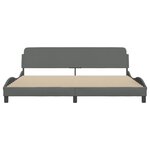 vidaXL Cadre de lit sans matelas gris foncé 200x200 cm tissu