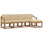 vidaXL Ensemble de canapés d'extérieur 5 pc Naturel et Beige