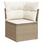 vidaXL Ensemble de canapé de jardin 12 Pièces Beige polyrotin
