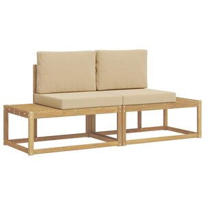 vidaXL Ensemble de canapés d'extérieur 2 pc Blanc et Beige Polyester