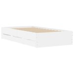 vidaXL Cadre de lit avec tiroirs blanc 100x200 cm bois d'ingénierie