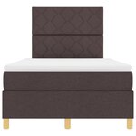vidaXL Lit à ressorts avec matelas brun foncé petit double en tissu