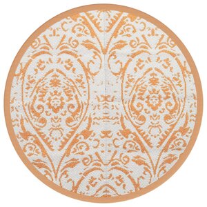 vidaXL Tapis d'extérieur ARAKIL orange et blanc Ø120 cm PP