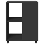 vidaXL Table d'appoint avec roues noir 55x60x78 cm bois d'ingénierie