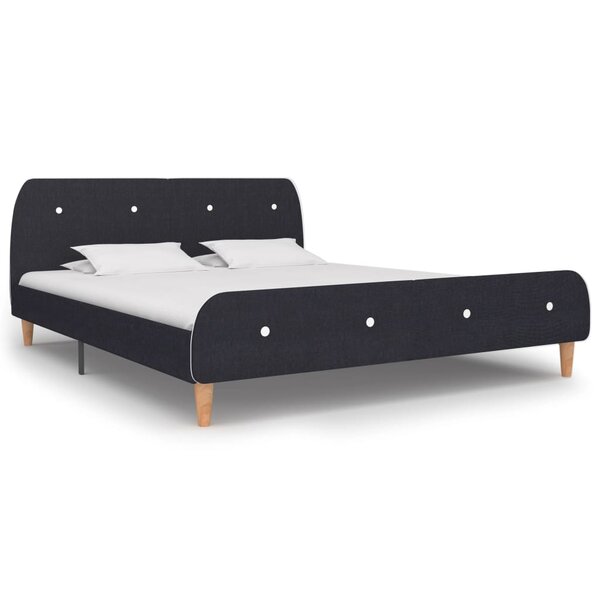 vidaXL Cadre de lit Gris foncé Tissu 160x200 cm