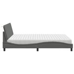 vidaXL Lit avec matelas gris foncé 160x200 cm tissu