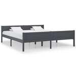 vidaXL Cadre de lit Bois de pin massif Gris 180x200 cm