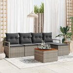 vidaXL Ensemble de canapé de jardin 6 Pièces Gris