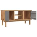 vidaXL Meuble TV OTTA Marron et gris 113 5x43x57 cm Bois massif pin