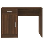vidaXL Bureau avec tiroir et armoire Chêne marron 100x40x73 cm