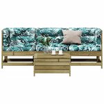 vidaXL Salon de jardin 4 Pièces avec coussins bois de pin imprégné