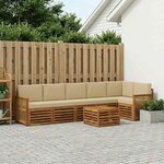 vidaXL Ensemble de canapé d'angle avec coussin 6 Pièces Naturel