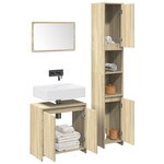 vidaXL Ensemble de meubles de salle de bain 3 Pièces chêne sonoma
