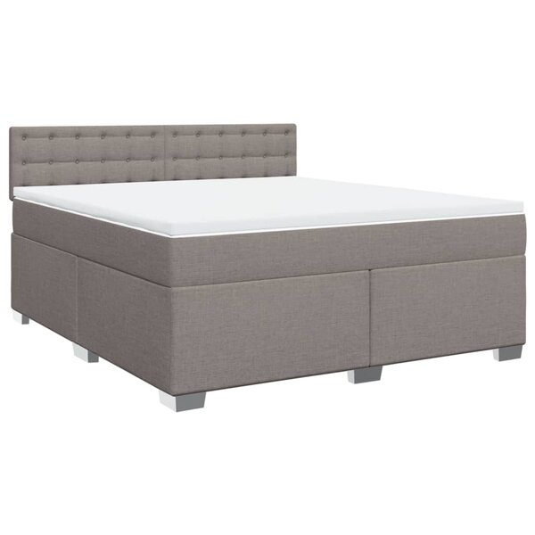 vidaXL Sommier à lattes de lit avec matelas Taupe 180x200 cm Tissu