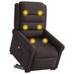 vidaXL Fauteuil inclinable de massage électrique Marron foncé Tissu