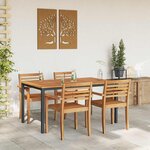 vidaXL Tables de jardin Naturel et noir 150 x 90 x 75 cm