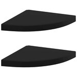 vidaXL Étagères d'angle flottantes 2 Pièces noir 35x35x3 8 cm MDF