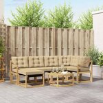 vidaXL Ensemble de canapés d'extérieur 7 pc Blanc et Beige