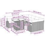 vidaXL Ensemble de Canapés de Jardin de 9 Pièces avec Coussins Noir Poly Rattan