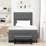 vidaXL Lit à ressorts avec matelas Gris foncé 120 x 190 cm tissu