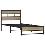 vidaXL Cadre de lit en métal sans matelas chêne sonoma 100x190 cm
