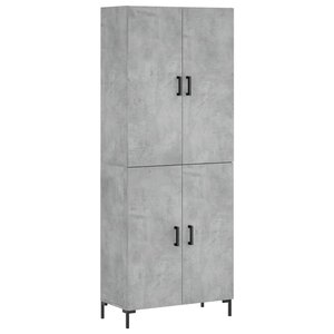 vidaXL Buffet haut Gris béton 69 5x34x180 cm Bois d'ingénierie