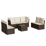 vidaXL Salon de jardin 8 Pièces avec coussins marron résine tressée