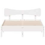 vidaXL Cadre de lit sans matelas blanc 135x190 cm bois de pin massif