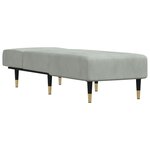 vidaXL Chaise longue gris clair velours