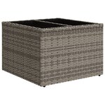 vidaXL Salon de jardin avec coussins 2Pièces gris résine tressée et verre