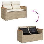 vidaXL Ensemble de canapé de jardin 10 Pièces Beige Poly rotin