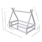 Lit cabane enfant NAKANA 90 x 160 vert pétrole