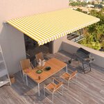 vidaXL Auvent rétractable automatique 600x350 cm Jaune et blanc