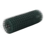 vidaXL Grillage acier avec revêtement en PVC 25x0 5 m vert