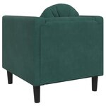 vidaXL Fauteuil avec coussin vert foncé velours